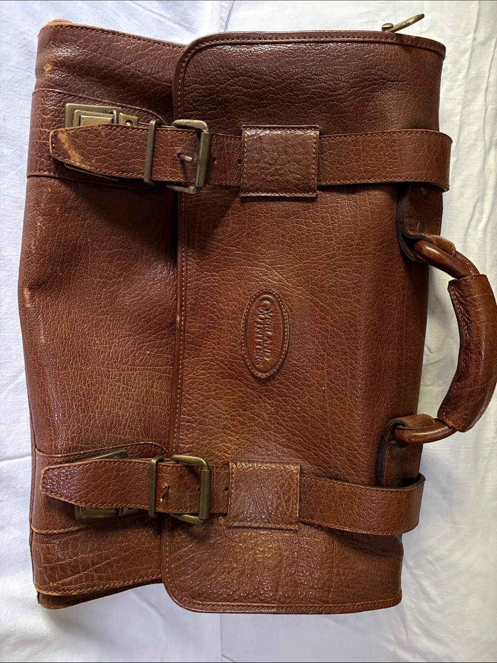 Brown Leather Travel Holdall Bag